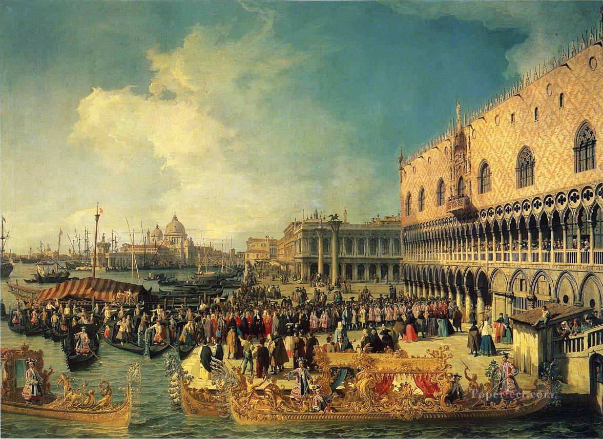 reception of the imperial ambassador at the doge s palace 1729 Canaletto Oil Paintings